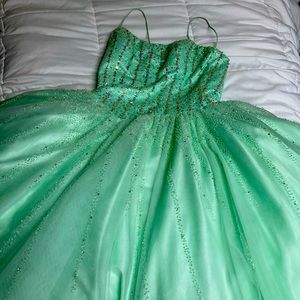 Pastel green Alfred Angelo new ballgown prom dress